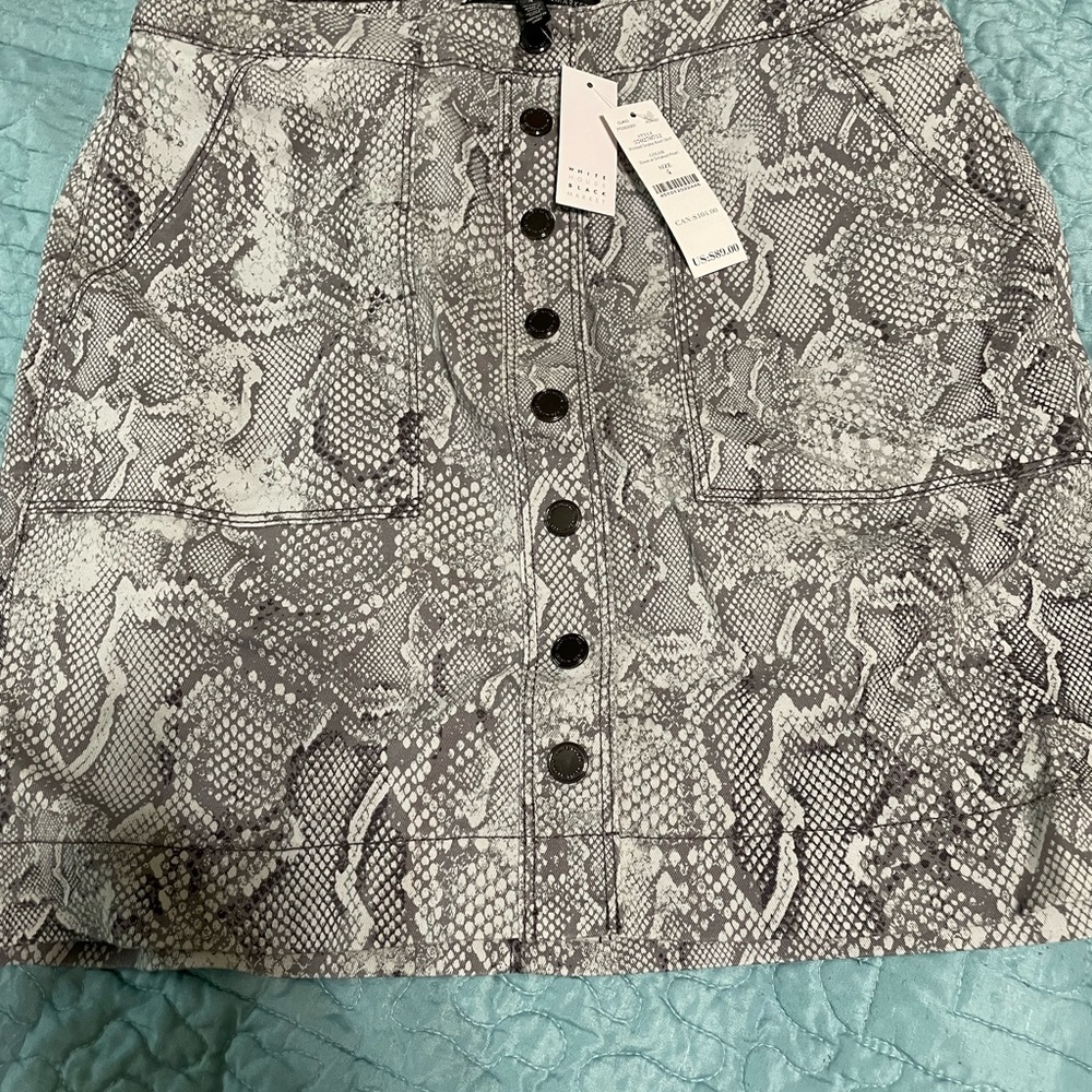 White House Black Market Snake Print Boot Skirt NWT